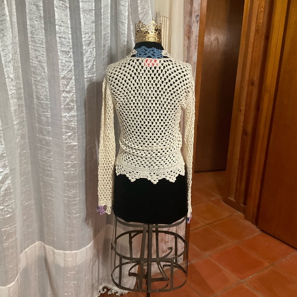 Ilka Suarez New York Crochet Cropped Sweater XS - Picture 4 of 9